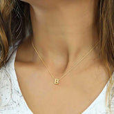 Silver Gold 3D Letter B Women's Necklace